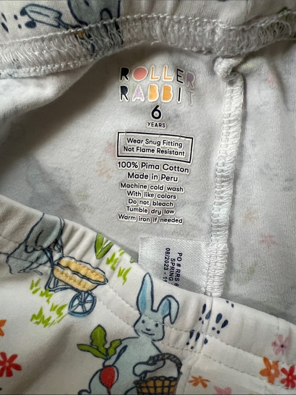 Kids Roller Rabbit Long Sleeve Pajama Set Henley carrots bunny 6yr - Picture 3 of 6